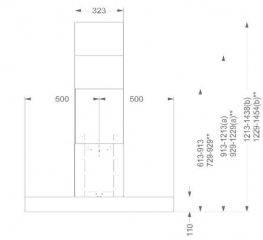 Novy Pro'line 7241 Inselhaube, Edelstahl, 100cm, mit 5 Jahren Garantie