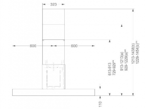 Novy Pro'line 7256 Inselhaube Extern, Edelstahl, 120cm, mit 5 Jahren Garantie