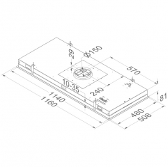 Novy Pure'line 6846 Deckenhaube Extern, Lack wei Oberflche, mit 5 Jahren Garantie