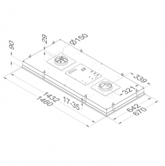 Novy Maxi-Pure'line 855 Deckenhaube Extern, Edelstahl Oberflche, mit 5 Jahren Garantie