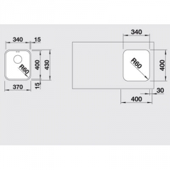 Blanco Supra Underline Unterbausple 340-U, 518199