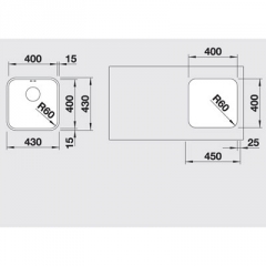 Blanco Supra Underline Unterbausple 400-U, 518201