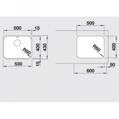 Blanco Supra Underline Unterbausple 500-U, 518205