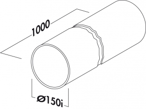 Naber COMPAIR Rohr 150 Rundrohr, lose, 1000 mm, wei, 4052102