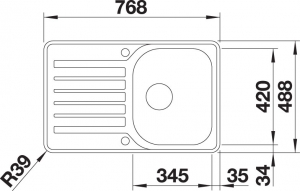 Blancolantos 45 S-IF Compact, Becken reversibel, Flachrand, 519059