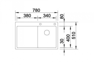 Blanco Claron 4 S-IF Becken links, Steelart, InFino Ablauf, 521624