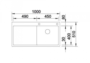 Blanco Claron 5 S-IF Becken links, Steelart, InFino Ablauf, 521626