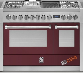 Steel Genesi 120, Rangecooker, 120 cm, Multifunktion, Farbe Bordeaux, G12FF-6MBR, mit 5 Jahren Garantie!