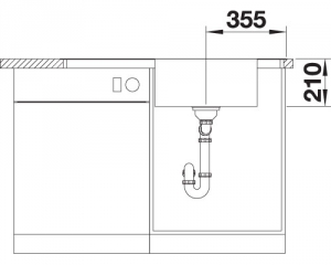 Blanco Andano XL 6 S-IF, Becken rechts, InFino Ablauf, 522999