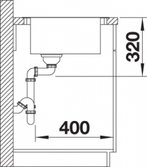 Blanco Andano XL 6 S-IF, Becken rechts, InFino Ablauf, 522999