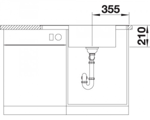 Blanco Andano XL 6 S-IF Compact, Becken rechts, InFino Ablauf, 523001