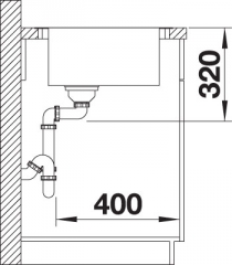 Blanco Andano XL 6 S-IF Compact, Becken rechts, InFino Ablauf, 523001