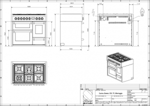 Steel Genesi 100, Rangecooker, 100 cm, Multifunktion, 3 fen, Farbe Celeste, G10FFF-6WCE, mit 5 Jahren Garantie!