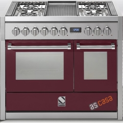 Steel Genesi 100, Rangecooker, 100 cm, Multifunktion, Farbe Bordeauxrot, G10FF-4MBR, mit 5 Jahren Garantie!