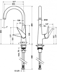 hansgrohe Talis S 260, edelstahlfinish, Hochdruck, 5026111