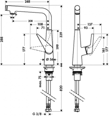 hansgrohe Talis Select S 300, edelstahlfinish, Hochdruck, 5026115