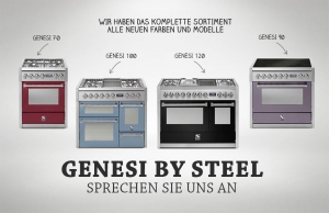 Steel Genesi 100, Rangecooker, 100 cm, Multifunktion, 3 fen, Farbe Schwarz, G10FFF-4TBA, mit 5 Jahren Garantie!