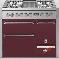 Steel Genesi 100, Rangecooker, 100 cm, Multifunktion, 3 fen, Farbe Bordeauxrot, G10FFF-D-6WBR, mit 5 Jahren Garantie!