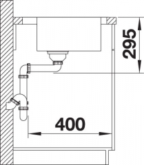 Blanco Divon II 5 S-IF, Becken rechts, InFino Ablauf, 521660