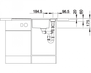 Blanco Axis III 5 S-IF, InFino Ablauf, 522103