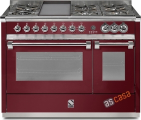 Steel Ascot 120, Rangecooker, 120 cm, Multifunktion, Farbe Bordeaux, A12FF-6MBR , mit 5 Jahren Garantie!