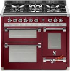 Steel Ascot 100, Rangecooker, 100 cm, Multifunktion, 3 fen, Farbe Bordeauxrot, A10FFF-6WBR , mit 5 Jahren Garantie!