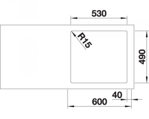 Blanco Etagon 500-IF/A, Etagenbecken, InFino Ablauf, 521748