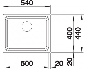 Blanco Etagon 500-IF, Etagenbecken, InFino Ablauf, 521840