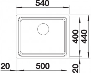 Blanco Etagon 500-U, Etagenbecken, InFino Ablauf, 521841