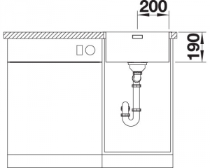 Blanco Andano 400-IF/A, InFino Ablauf, mit PushControl Ablauffernbedienung, 525244