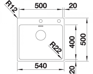 Blanco Andano 500-IF/A, InFino Ablauf, mit PushControl Ablauffernbedienung, 525245