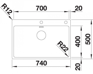 Blanco Andano 700-IF/A, InFino Ablauf, mit PushControl Ablauffernbedienung, 525246