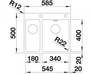 Blanco Andano 340/180-IF/A, InFino Ablauf, mit PushControl Ablauffernbedienung, 525247