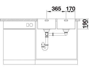 Blanco Andano 340/340-IF/A, InFino Ablauf, mit PushControl Ablauffernbedienung, 525248