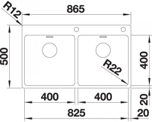 Blanco Andano 400/400-IF/A, InFino Ablauf, mit PushControl Ablauffernbedienung, 525249