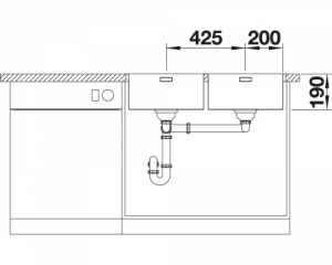 Blanco Andano 400/400-IF/A, InFino Ablauf, mit PushControl Ablauffernbedienung, 525249