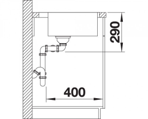 Blanco Andano 400/400-IF/A, InFino Ablauf, mit PushControl Ablauffernbedienung, 525249