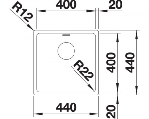 Blanco Andano 400-IF, InFino Ablauf, 522957