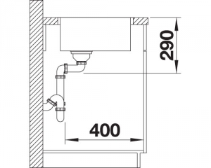 Blanco Andano 400-IF, InFino Ablauf, 522957