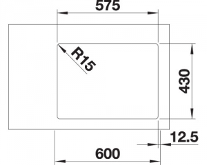 Blanco Andano 340/180-IF, Hauptbecken links, InFino Ablauf, 522975