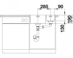 Blanco Andano 340/180-IF, Hauptbecken links, InFino Ablauf, 522975