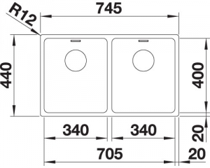 Blanco Andano 340/340-IF, InFino Ablauf, 522981