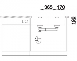 Blanco Andano 340/340-IF, InFino Ablauf, 522981