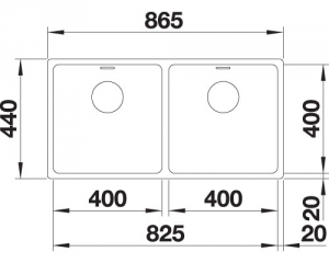 Blanco Andano 400/400-IF, InFino Ablauf, 522985