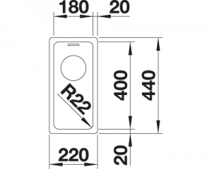 Blanco Andano 180-U, InFino Ablauf, 522952