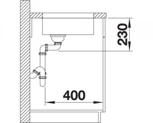 Blanco Andano 180-U, InFino Ablauf, 522952