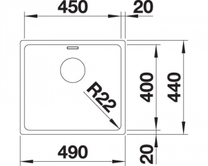 Blanco Andano 450-U, InFino Ablauf, 522963