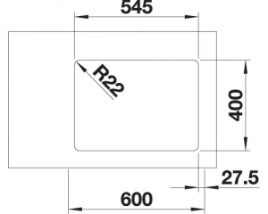 Blanco Andano 340/180-U, Hauptbecken links, InFino Ablauf, 522979