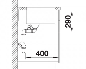 Blanco Andano 340/180-U, Hauptbecken links, InFino Ablauf, 522979