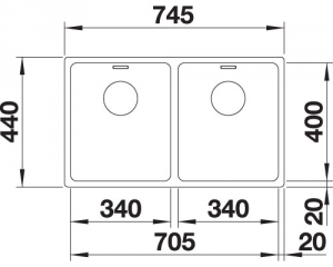 Blanco Andano 340/340-U, InFino Ablauf, 522983